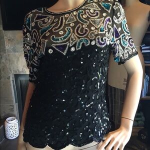 Vintage sequin mobeife blouse